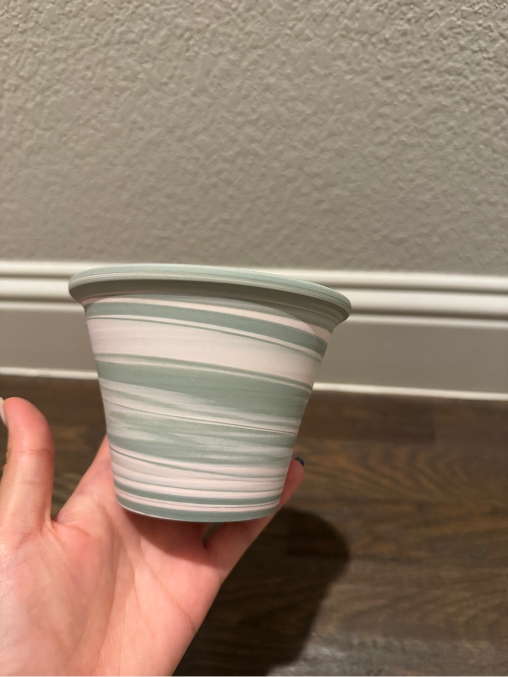 Small blue Swirl Ceramic Planter Pot Modern Minimalist Plant Pot houseplant pot